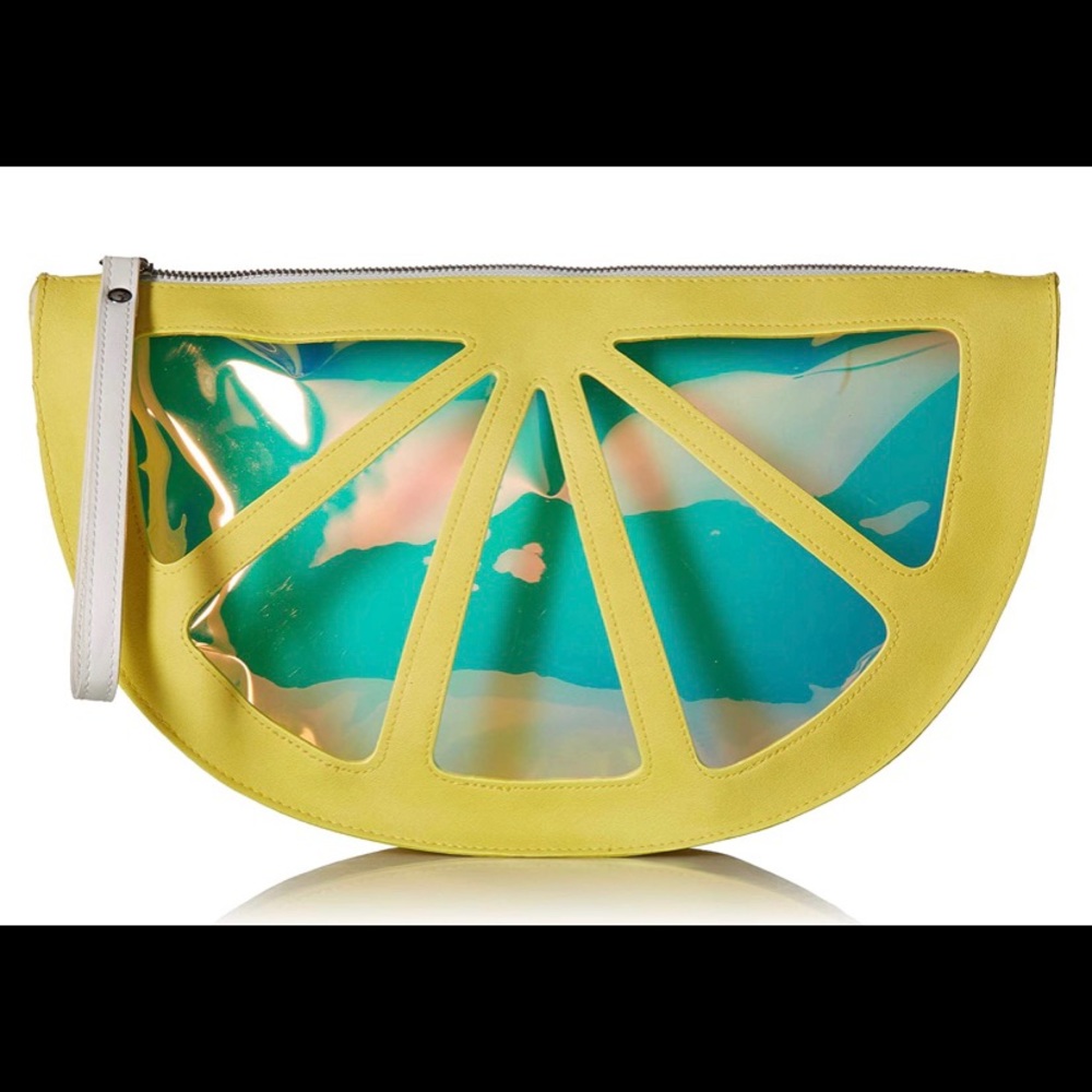 Lemon Yellow Half Moon Wristlet